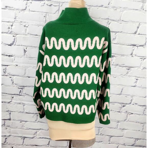 Maeve Sweater Womens xxs Carys Mock-Neck Kelly Green Plush Soft cozycore - Picture 2 of 7